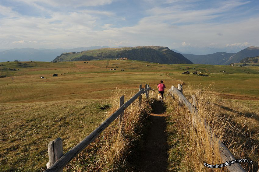 170 Scendiamo in lieve pendio verso Hotel Panorama - Sullo sfonfo l Altipiano della Bullaccia.JPG